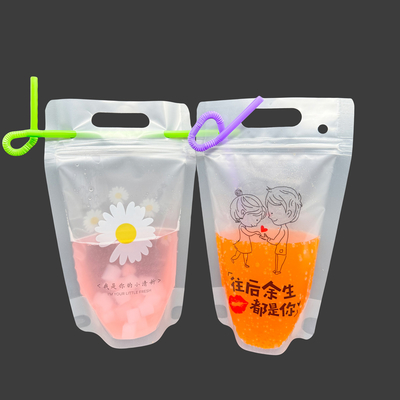 주문 17 Oz 재장식 Zipper Smoothie Juice Stand Up Drink Bags with Hanging Holes (재장식 지퍼 스무시 주스) online manufacture