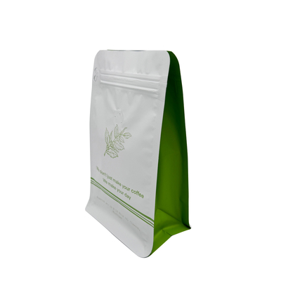 주문 250g 평면 상자 평면 바닥 커피 팩 밸브와 립 지프 고급 매트 화이트 알루미늄 엽으로 코팅 online manufacture