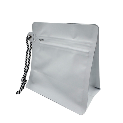 주문 250g 0.5lb 8oz 매트 화이트 포일 평면 바닥 커피 가방 밸브 사이드 지퍼와 스트링 online manufacture