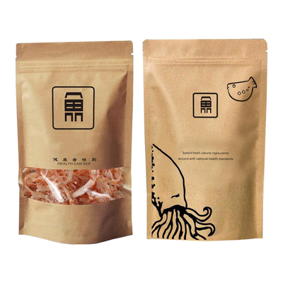 주문 마트 맑은 창문과 함께 지퍼와 함께 인쇄 된 서드 어프 크래프트 종이 가방 online manufacture