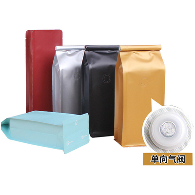 주문 1파운드 2파운드 알루미늄 필름 정사각형 바닥 밸브 틴 넥타이와 커피 콩 가방 online manufacture