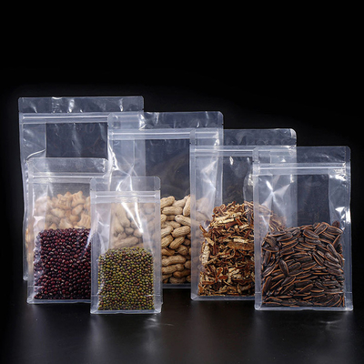 주문 투명한 투명한 평면 바닥 서있는 지갑 칩 PET / PE 식품 등급 online manufacture
