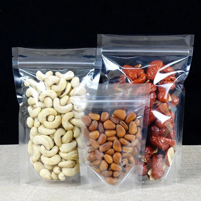 주문 투명 맑은 지퍼와 함께 서있는 지갑 평평 하단 측면 거세트 가방 online manufacture