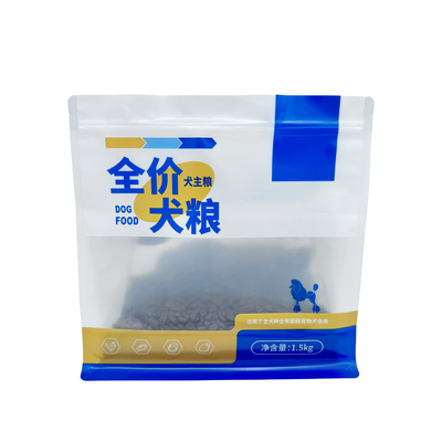 1.5kg 맞춤형 한쪽 매트 선명한 한쪽 알루미늄 엽지 배열 된 평면 바닥 재 닫힌 지퍼가있는 애완 동물 음식 시험 가방