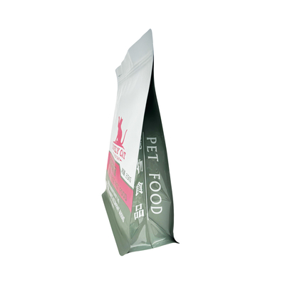 2500g 맞춤형 매트 하얀 애완 동물 건조 식품 가방 Ziplock 8 면 봉인 모든 면을 인쇄 한 측면 가세팅