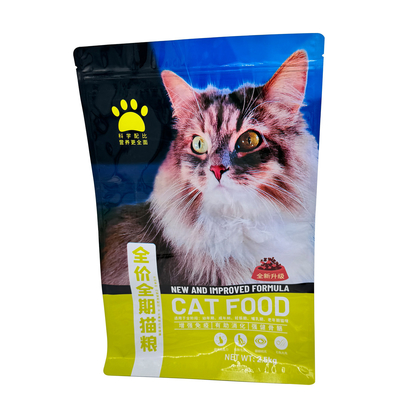 2.5kg 반짝이는 엽록소 선형 평면 바닥 개 음식 가방 고양이를 위해 서