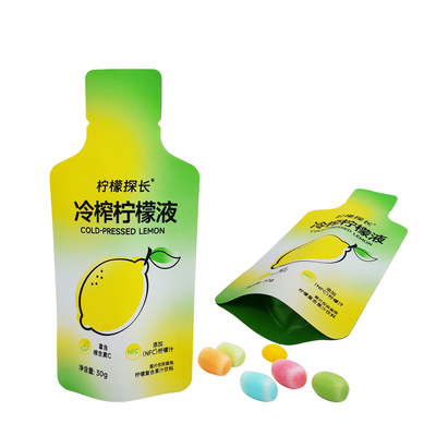 Custom Printed Matte Bottle Shape Aluminum Foil Stand Up Pouches For Lemon Juice Drinks Packaging (특별로 인쇄된 매트 병 모양 알루미늄 엽 서드업 포지션)