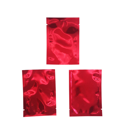 7x10cm 반짝이는 붉은 금속 Mylar 알루미늄 필름 오픈 톱 밀착 가능한 가방 식품, 차 잎, 액세서리 포장