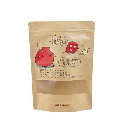 브라운 서있는 가방 창문과 함께 지퍼와 함께 중국 날짜에 대한